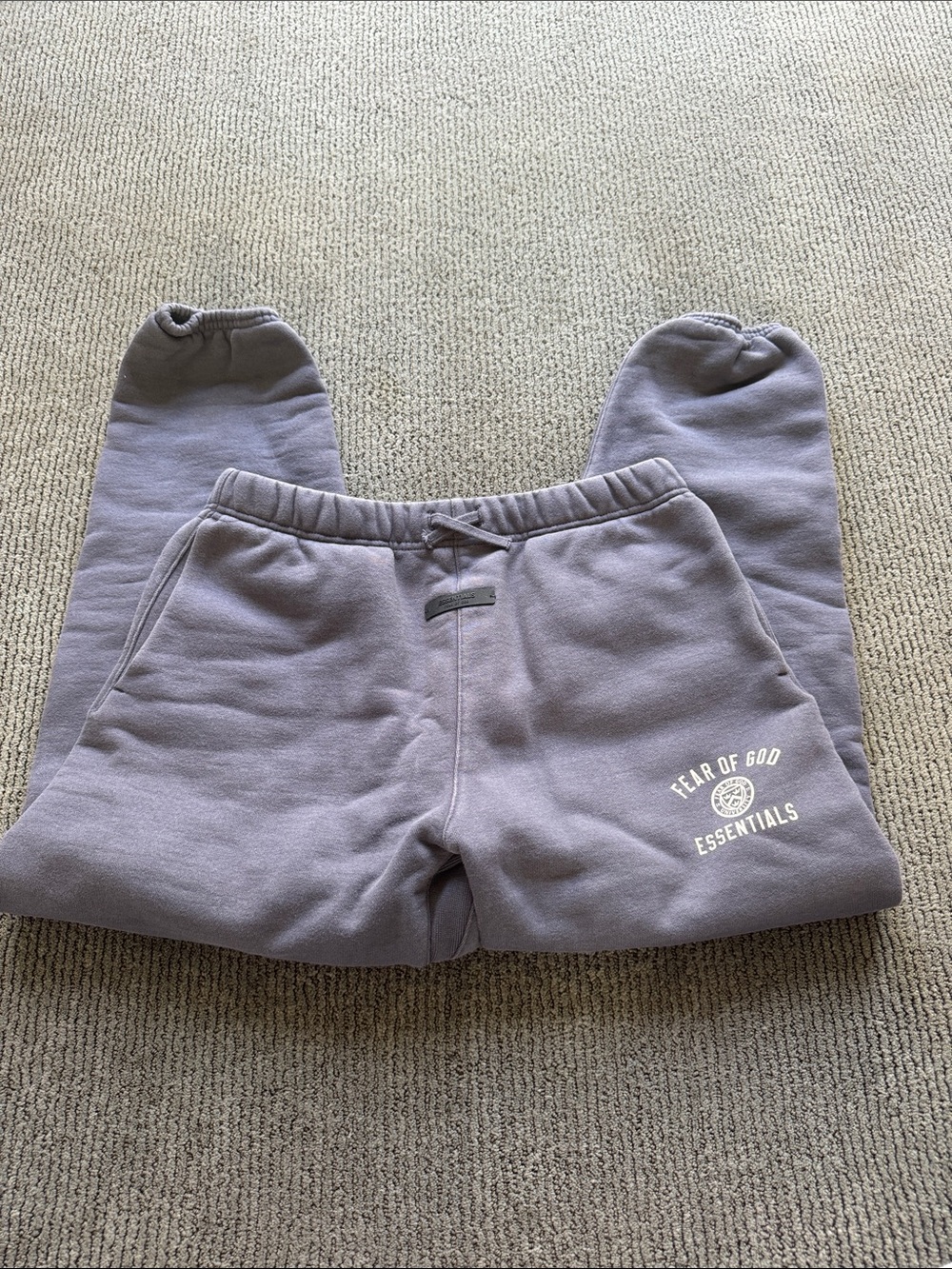 Essentials Kids Light Gray Sweatpants with White Logo